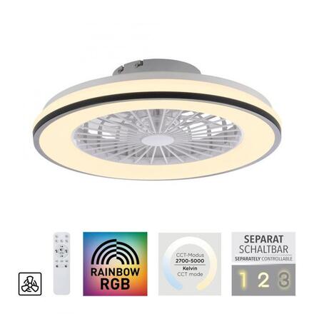 JUST LIGHT LED stropní ventilátor CCT RGB změna barev dálkový ovladač RGB/2700-6500K