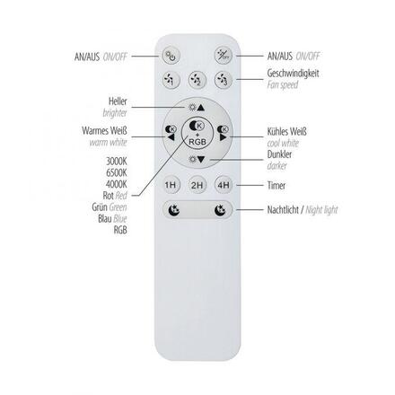 JUST LIGHT LED stropní ventilátor CCT RGB změna barev dálkový ovladač RGB/2700-6500K