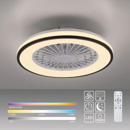 JUST LIGHT LED stropní ventilátor CCT RGB změna barev dálkový ovladač RGB/2700-6500K