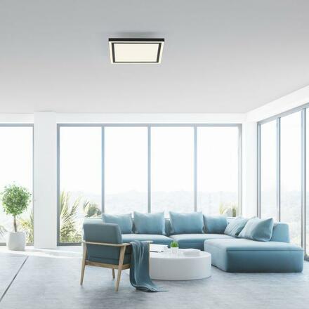 JUST LIGHT LED stropní svítidlo 30x30cm, černá, dálkové ovládání, stmívatelné, CCT ovládané přes aplikaci Tuya 2700-5000K