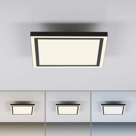 JUST LIGHT LED stropní svítidlo 30x30cm, černá, dálkové ovládání, stmívatelné, CCT ovládané přes aplikaci Tuya 2700-5000K