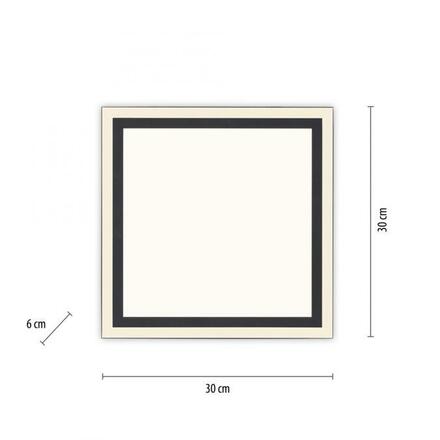 JUST LIGHT LED stropní svítidlo 30x30cm, černá, dálkové ovládání, stmívatelné, CCT ovládané přes aplikaci Tuya 2700-5000K
