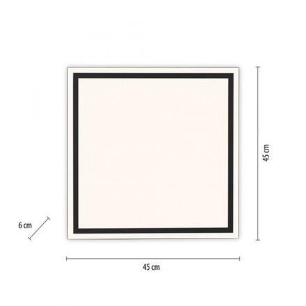 JUST LIGHT LED stropní svítidlo 45x45cm, černá, dálkové ovládání, CCT, ovládané přes aplikaci Tuya stmívatelné 2700-5000K