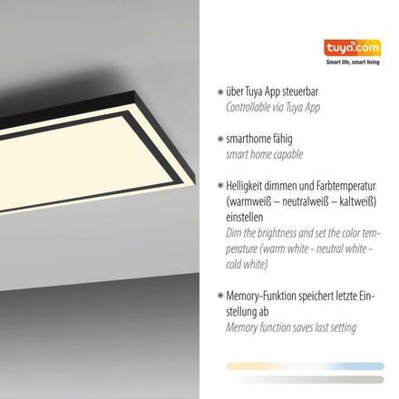 JUST LIGHT LED panel svítidlo, stropní svítidlo, stmívatelné, dálkové ovládání, CCT, ovládané přes aplikaci Tuya 2700-5000K