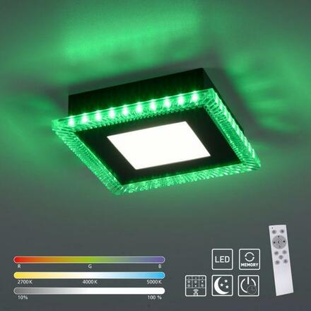 LEUCHTEN DIREKT is JUST LIGHT LED stropní svítidlo černé RGB, CCT stmívatelné s dálkovým ovládáním 2700-5000K LD 14510-18