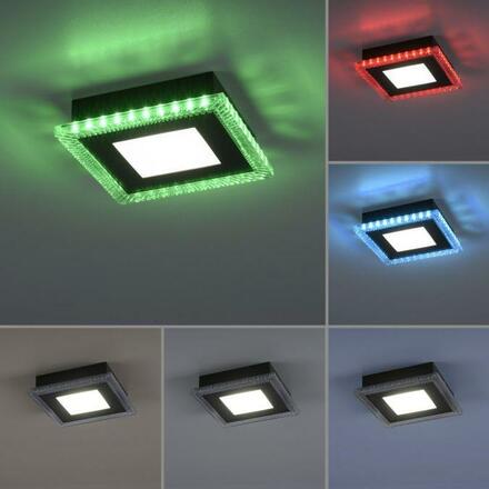 LEUCHTEN DIREKT is JUST LIGHT LED stropní svítidlo černé RGB, CCT stmívatelné s dálkovým ovládáním 2700-5000K LD 14510-18