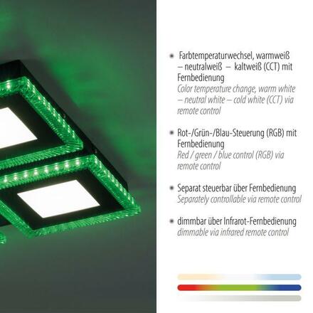 LEUCHTEN DIREKT is JUST LIGHT LED stropní svítidlo černé RGB barevné scény CCT stmívatelné 2700-5000K LD 14511-18