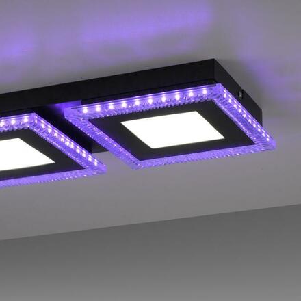 LEUCHTEN DIREKT is JUST LIGHT LED stropní svítidlo černé RGB, CCT stmívatelné s dálkovým ovládáním 2700-5000K LD 14512-18