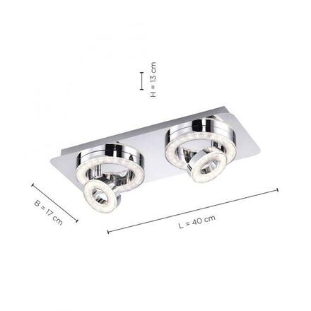 LEUCHTEN DIREKT is JUST LIGHT LED stropní svítidlo, chrom, moderní otočné 3000K LD 14521-17