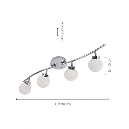 LEUCHTEN DIREKT is JUST LIGHT LED stropní svítidlo 4-ramenné, chrom, bodové lineární svítidlo RGB+3000K LD 14551-17
