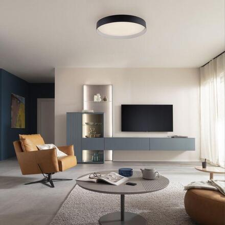 JUST LIGHT Kolekce Schöner Wohnen LED stropní svítidlo TAVOLI, černé, kruhové 49cm, stmívatelné, dálkový ovladač 2700-6500K