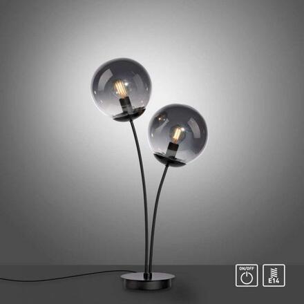 LEUCHTEN DIREKT is JUST LIGHT stolní lampa, černá, jednoduchá, šňůrový vypínač, 2 ramenná