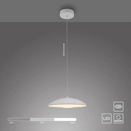 JUST LIGHT Kolekce Schöner Wohnen LED závěsné svítidlo LENTE, bílá, jednoramenné, stmívatelné, paměťová funkce, krokově stmívatelné 3000K