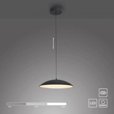 JUST LIGHT Kolekce Schöner Wohnen LED závěsné svítidlo LENTE, černá, stmívatelné, paměťová funkce, krokově stmívatelné 3000K