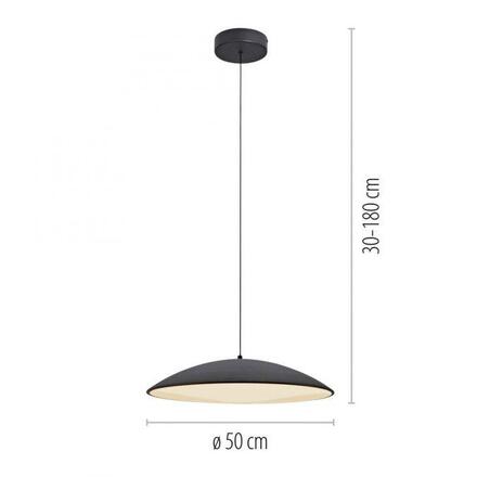 JUST LIGHT Kolekce Schöner Wohnen LED závěsné svítidlo LENTE, černé, stmívatelné, paměťová funkce, krokově stmívatelné 3000K