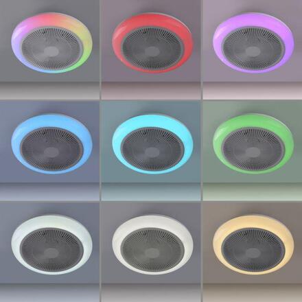 JUST LIGHT LED stropní svítidlo s ventilátorem BRANDA bílé RGB CCT RGB/3000-6500K