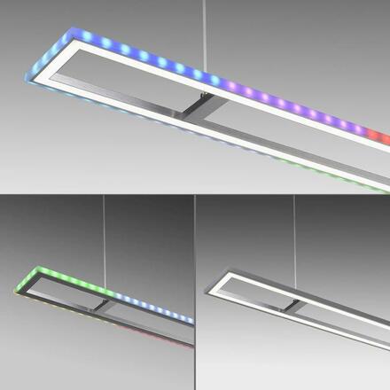 LEUCHTEN DIREKT is JUST LIGHT LED závěsné svítidlo, stříbrná barva, stmívatelné, Rainbow RGB, paměťová funkce RGB+2700-5000K
