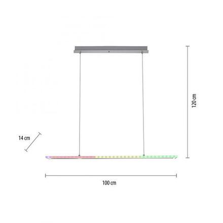 LEUCHTEN DIREKT is JUST LIGHT LED závěsné svítidlo, stříbrná barva, stmívatelné, Rainbow RGB, paměťová funkce RGB+2700-5000K