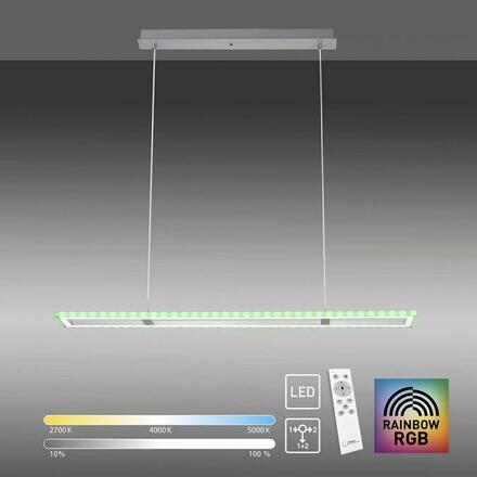 LEUCHTEN DIREKT is JUST LIGHT LED závěsné svítidlo, stříbrná barva, stmívatelné, Rainbow RGB, paměťová funkce RGB+2700-5000K