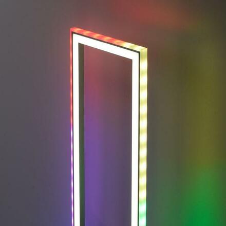 LEUCHTEN DIREKT is JUST LIGHT LED stojací svítidlo stříbrná barva, nožní vypínač, stmívatelné Sidelight RGB Rainbow 2700-5000K LD 14640-55