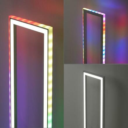 LEUCHTEN DIREKT is JUST LIGHT LED stojací svítidlo stříbrná barva, nožní vypínač, stmívatelné Sidelight RGB Rainbow 2700-5000K LD 14640-55