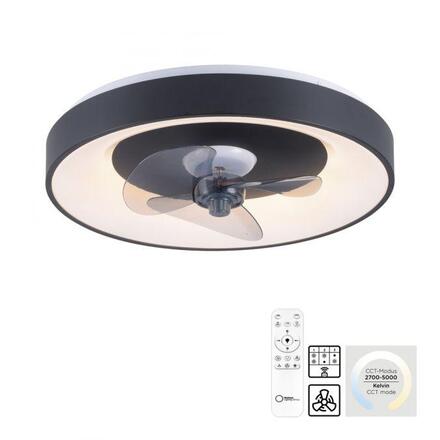 JUST LIGHT LED stropní svítidlo s ventilátorem černé, časovač, stmívatelné paměťová funkce 2700-5000K
