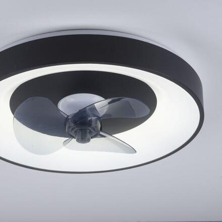 JUST LIGHT LED stropní svítidlo s ventilátorem černé, časovač, stmívatelné paměťová funkce 2700-5000K