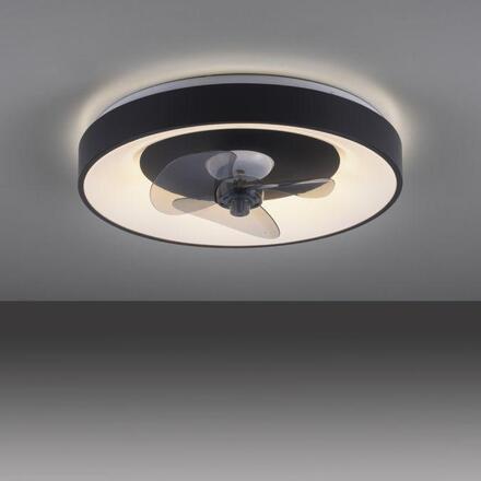 JUST LIGHT LED stropní svítidlo s ventilátorem černé, časovač, stmívatelné paměťová funkce 2700-5000K