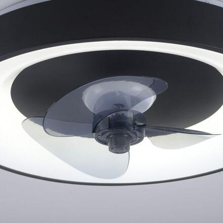JUST LIGHT LED stropní svítidlo s ventilátorem černé, časovač, stmívatelné paměťová funkce 2700-5000K