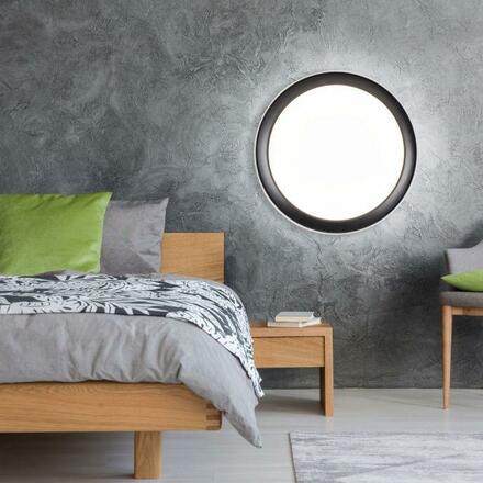LEUCHTEN DIREKT is JUST LIGHT LED stropní svítidlo kruhové černé s funkcí změny barev Smart Home MEDION RGB+3000-5000K