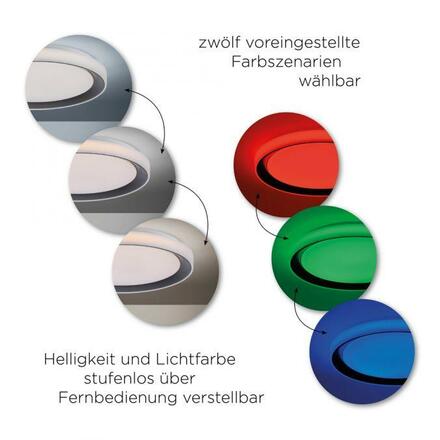 LEUCHTEN DIREKT is JUST LIGHT LED stropní svítidlo kruhové černé s funkcí změny barev Smart Home MEDION RGB+3000-5000K