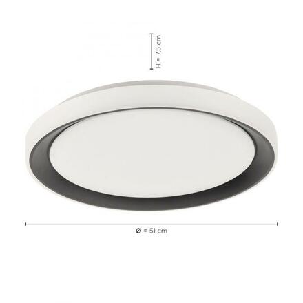 LEUCHTEN DIREKT is JUST LIGHT LED stropní svítidlo kruhové černé s funkcí změny barev Smart Home MEDION RGB+3000-5000K