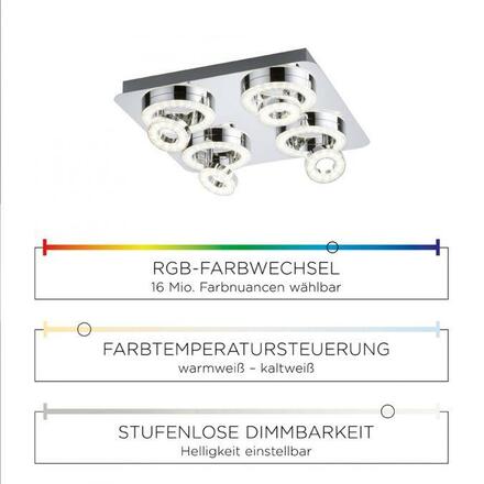 LEUCHTEN DIRECT LED stropní svítidlo, 8-ramenné, Smart Home, RGB+W RGB+3000-5000K MEDION LD 14662-17