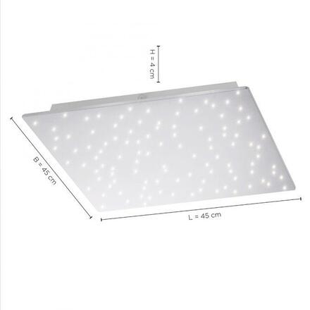 LEUCHTEN DIREKT is JUST LIGHT LED stropní svítidlo hranaté v barvě oceli s hvězdným nebem a nastavitelou barvou světla 2700-5000K