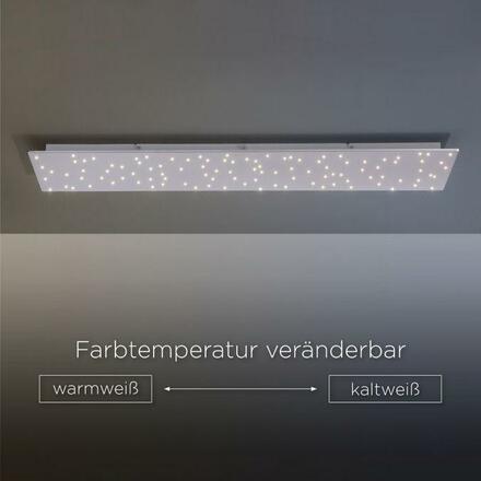 LEUCHTEN DIREKT is JUST LIGHT LED stropní svítidlo hranaté v barvě oceli s hvězdným nebem a nastavitelou barvou světla 2700-5000K