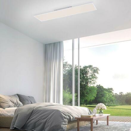 LEUCHTEN DIREKT is JUST LIGHT LED panel svítidlo, stropní svítidlo, bílé, 100x25 cm, stmívatelné, Smart-Home MEDION RGB+3000-5000K