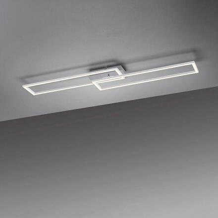 LEUCHTEN DIREKT is JUST LIGHT LED stropní svítidlo podlouhlé, stříbrná barva, ploché, 3 krokové stmívání krokově stmívatelné 3000K