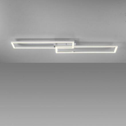 LEUCHTEN DIREKT is JUST LIGHT LED stropní svítidlo podlouhlé, stříbrná barva, ploché, 3 krokové stmívání krokově stmívatelné 3000K