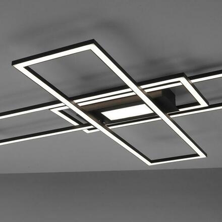 LEUCHTEN DIREKT is JUST LIGHT LED stropní svítidlo, černá, 99x29cm, hranaté, stmívatelné, downlight+sidelight 2700-5000K