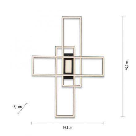 LEUCHTEN DIREKT is JUST LIGHT LED stropní svítidlo, černá, 99x29cm, hranaté, stmívatelné, downlight+sidelight 2700-5000K