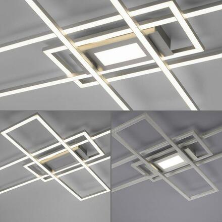 LEUCHTEN DIREKT is JUST LIGHT LED stropní svítidlo stříbrná barva 99x69cm, hranaté, stmívatelné, downlight+sidelight 2700-5000K