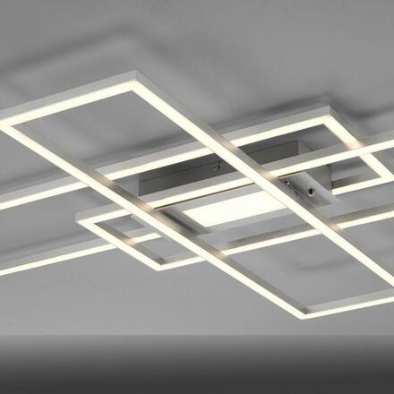 LEUCHTEN DIREKT is JUST LIGHT LED stropní svítidlo stříbrná barva 99x69cm, hranaté, stmívatelné, downlight+sidelight 2700-5000K