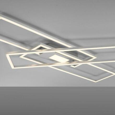LEUCHTEN DIREKT is JUST LIGHT LED stropní svítidlo stříbrná barva 99x69cm, hranaté, stmívatelné, downlight+sidelight 2700-5000K