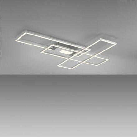 LEUCHTEN DIREKT is JUST LIGHT LED stropní svítidlo stříbrná barva 99x69cm, hranaté, stmívatelné, downlight+sidelight 2700-5000K