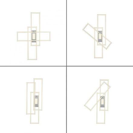 LEUCHTEN DIREKT is JUST LIGHT LED stropní svítidlo stříbrná barva 99x69cm, hranaté, stmívatelné, downlight+sidelight 2700-5000K