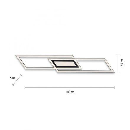 LEUCHTEN DIREKT is JUST LIGHT LED stropní svítidlo 1000x17,9cm černá ploché stmívatelné vypínačem jednoduchý panel 3000K LD 14694-18