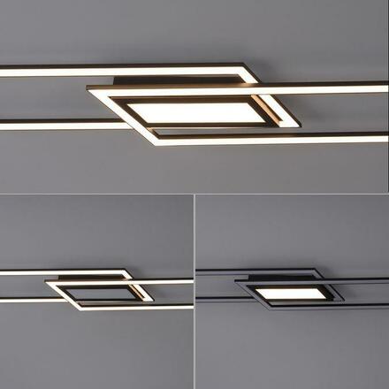 LEUCHTEN DIREKT is JUST LIGHT LED stropní svítidlo 1000x17,9cm černá ploché stmívatelné vypínačem jednoduchý panel 3000K LD 14694-18