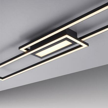 LEUCHTEN DIREKT is JUST LIGHT LED stropní svítidlo 95x17,5cm, černá, ploché, paměťová funkce, jednoduchý panel 3000K