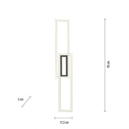 LEUCHTEN DIREKT is JUST LIGHT LED stropní svítidlo 95x17,5cm, černá, ploché, paměťová funkce, jednoduchý panel 3000K