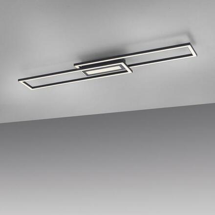 LEUCHTEN DIREKT is JUST LIGHT LED stropní svítidlo 95x17,5cm, černá, ploché, paměťová funkce, jednoduchý panel 3000K
